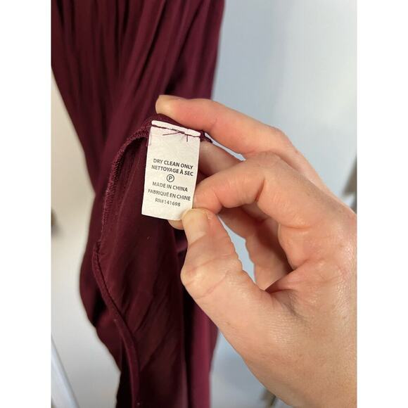 Ramy Brook Audrey Elastic Waist Dark Red Maxi Dress Sz S Burgundy Bordeaux - Picture 12 of 12